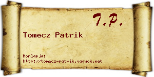 Tomecz Patrik névjegykártya