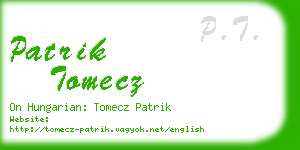 patrik tomecz business card